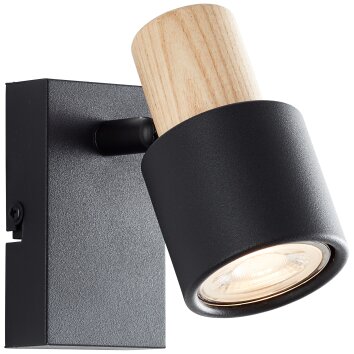 Briljante lampen Pini Wandspot Zwart, 1-licht