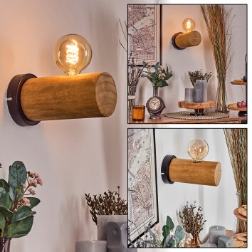 Argea Wandlamp, Muurspot Grijs, Natuurlijke kleuren, 1-licht