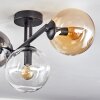 Gastor Plafondlamp, Kogellampje Amber, Duidelijk, Rookkleurig, 3-lichts