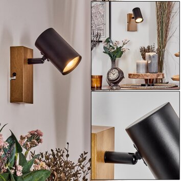 Gesteira Wandlamp, Muurspot houtlook, 1-licht