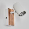 Gesteira Wandlamp, Muurspot houtlook, Wit, 1-licht