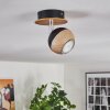 Haldor Plafondlamp, Plafondspot Bruin, Chroom, Zwart, 1-licht