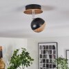 Haldor Plafondlamp, Plafondspot Bruin, Chroom, Zwart, 1-licht