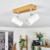 Gesteira Plafondlamp, Plafondspot Chroom, houtlook, 2-lichts