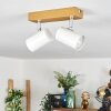 Gesteira Plafondlamp, Plafondspot Chroom, houtlook, 2-lichts