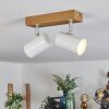 Gesteira Plafondlamp, Plafondspot Chroom, houtlook, 2-lichts