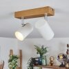 Gesteira Plafondlamp, Plafondspot Chroom, houtlook, 2-lichts