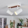 Gesteira Plafondlamp, Plafondspot houtlook, Wit, 2-lichts