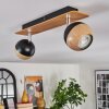 Haldor Plafondlamp, Plafondspot Bruin, Chroom, Zwart, 2-lichts