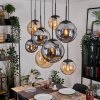 Gastor Hanglamp, Kogellampje, Hanglamp Amber, Rookkleurig, 8-lichts