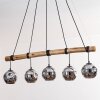 Ripoll Hanglamp, Kogellampje, Hanglamp Natuurlijke kleuren, Zwart, 5-lichts