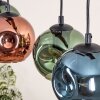 Ripoll Hanglamp, Kogellampje, Hanglamp Blauw, Groen, Koperkleurig, 5-lichts