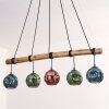 Ripoll Hanglamp, Kogellampje, Hanglamp Blauw, Groen, Koperkleurig, 5-lichts