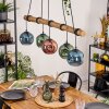 Ripoll Hanglamp, Kogellampje, Hanglamp Blauw, Groen, Koperkleurig, 5-lichts