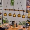 Koyoto Hanglamp, Kogellampje, Hanglamp Natuurlijke kleuren, Zwart, 5-lichts