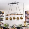 Koyoto Hanglamp, Kogellampje, Hanglamp Natuurlijke kleuren, Zwart, 5-lichts