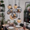 Gastor Hanglamp, Kogellampje, Hanglamp Amber, Rookkleurig, 8-lichts