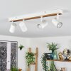 Gesteira Plafondlamp, Hanglamp, Staande lamp Hout licht, Zwart, 4-lichts