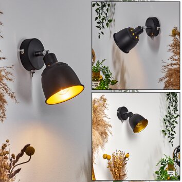 Pistrino Muurlamp Chroom, Zwart, 1-licht