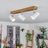 Gesteira Plafondlamp, Plafondspot Chroom, houtlook, 3-lichts