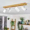 Gesteira Plafondlamp, Plafondspot Chroom, houtlook, 4-lichts