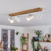 Gesteira Plafondlamp, Plafondspot Chroom, houtlook, 4-lichts