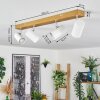 Gesteira Plafondlamp, Plafondspot Chroom, houtlook, 4-lichts