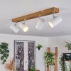 Gesteira Plafondlamp, Plafondspot Chroom, houtlook, 4-lichts