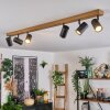 Gesteira Plafondlamp, Plafondspot houtlook, Zwart, 6-lichts