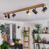 Gesteira Plafondlamp, Plafondspot houtlook, Zwart, 6-lichts