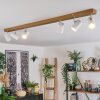 Gesteira Plafondlamp, Plafondspot Chroom, houtlook, 6-lichts