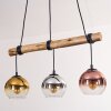 Koyoto Hanglamp, Kogellampje, Hanglamp Natuurlijke kleuren, Zwart, 3-lichts