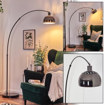 Baloca Staande lamp Chroom, Zwart, 1-licht