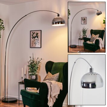 Baloca Staande lamp Chroom, Zwart, 1-licht