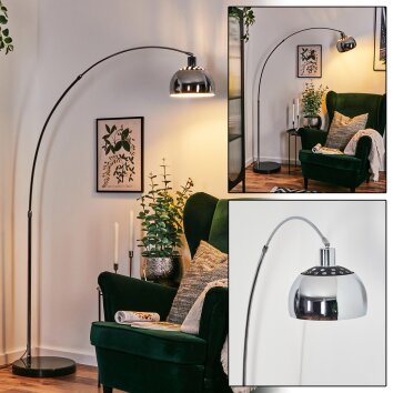 Baloca Staande lamp Chroom, Zwart, 1-licht