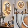 Rapoila Wandlamp LED houtlook, Zwart, 1-licht