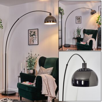 Baloca Staande lamp Chroom, Zwart, 1-licht