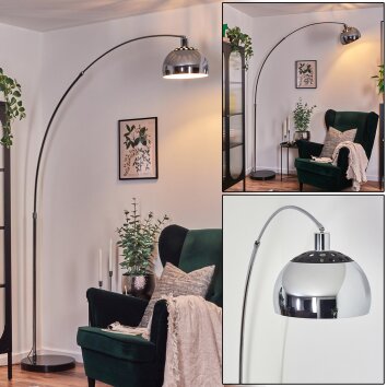 Baloca Staande lamp Chroom, Zwart, 1-licht