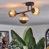 Chehalis Plafondlamp, Kogellampje Amber, Rookkleurig, 3-lichts