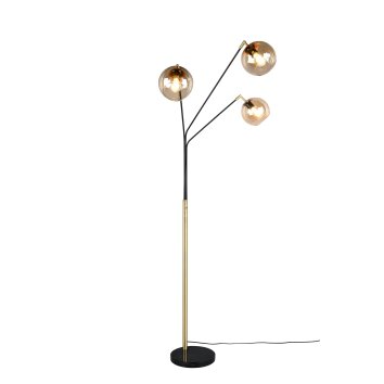 Trio verlichting Paxton Staande lamp Zwart-Goud, 3-lichts