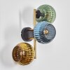 Koyoto Kogellampje, Wandlamp Goud, Zwart, 3-lichts