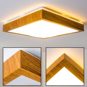 Sora Wood Plafondlamp LED Hout licht, 1-licht