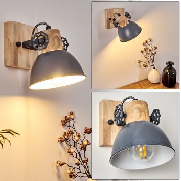 Orny Muurlamp Hout licht, 1-licht