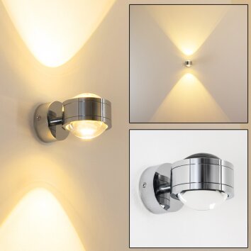 Indore Muurlamp LED Chroom, 2-lichts