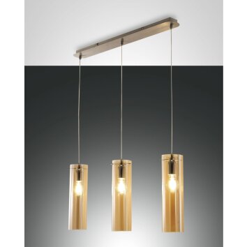 Fabas Luce Sintesi Hanglampen Nikkel glanzend, 3-lichts