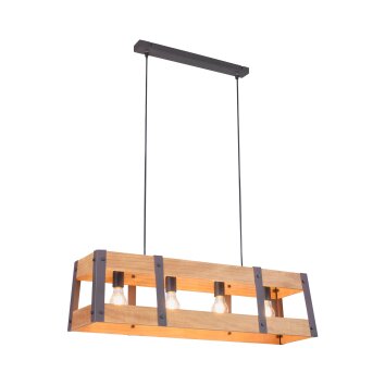 Leuchten-Direkt CRATE Hanglamp Hout licht, 4-lichts