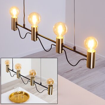 Gnarp Hanglamp Zwart-Goud, 4-lichts