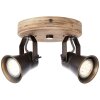 Brilliant Seed Spotlamp Hout donker, Zwart, 2-lichts