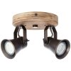 Brilliant Seed Spotlamp Hout donker, Zwart, 2-lichts