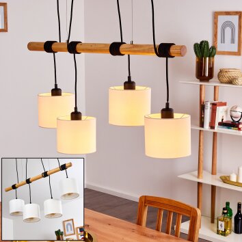 Sambia Hanglamp Bruin, Zwart, 4-lichts